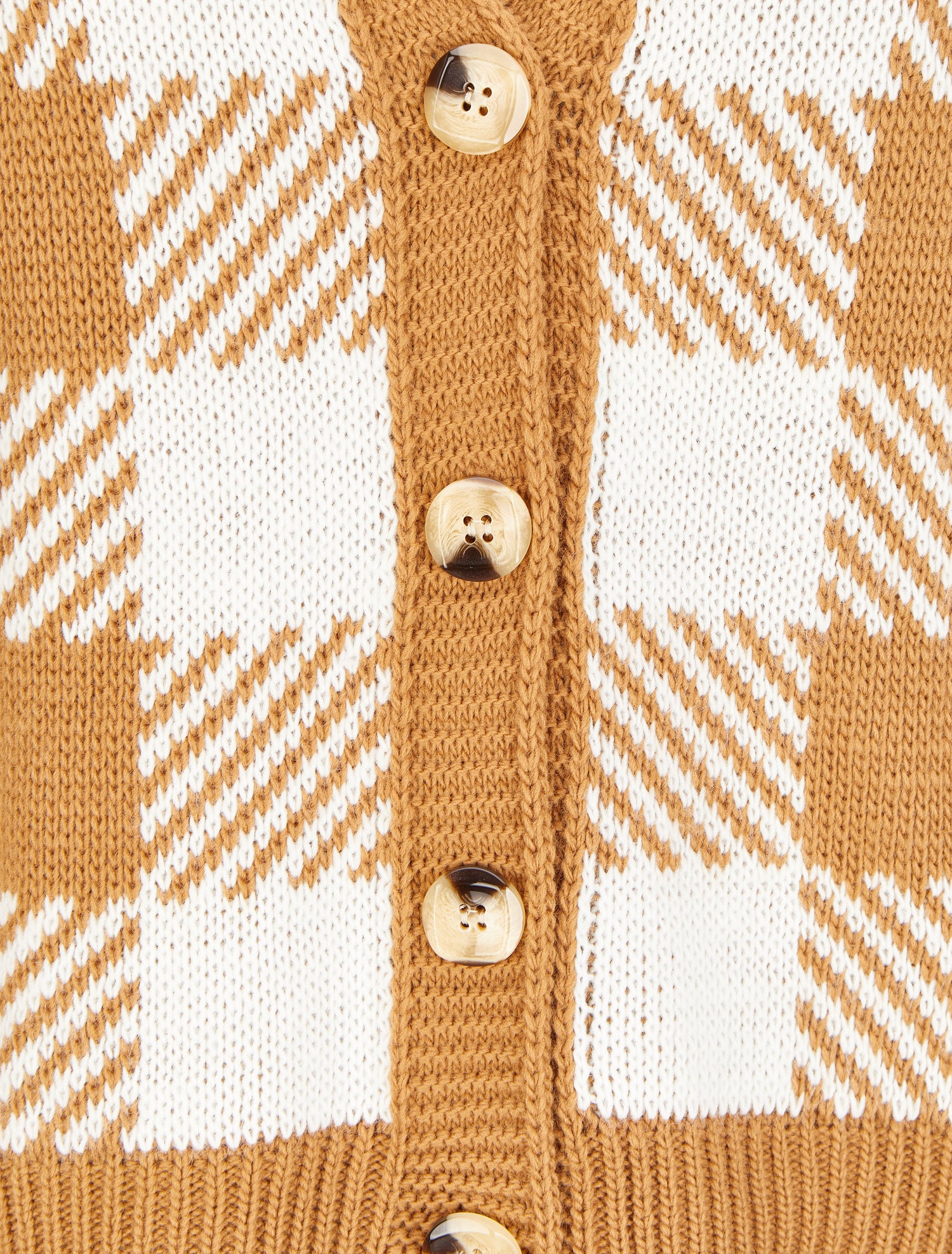Gilet à carreaux graphiques - Camel/blanc - 3