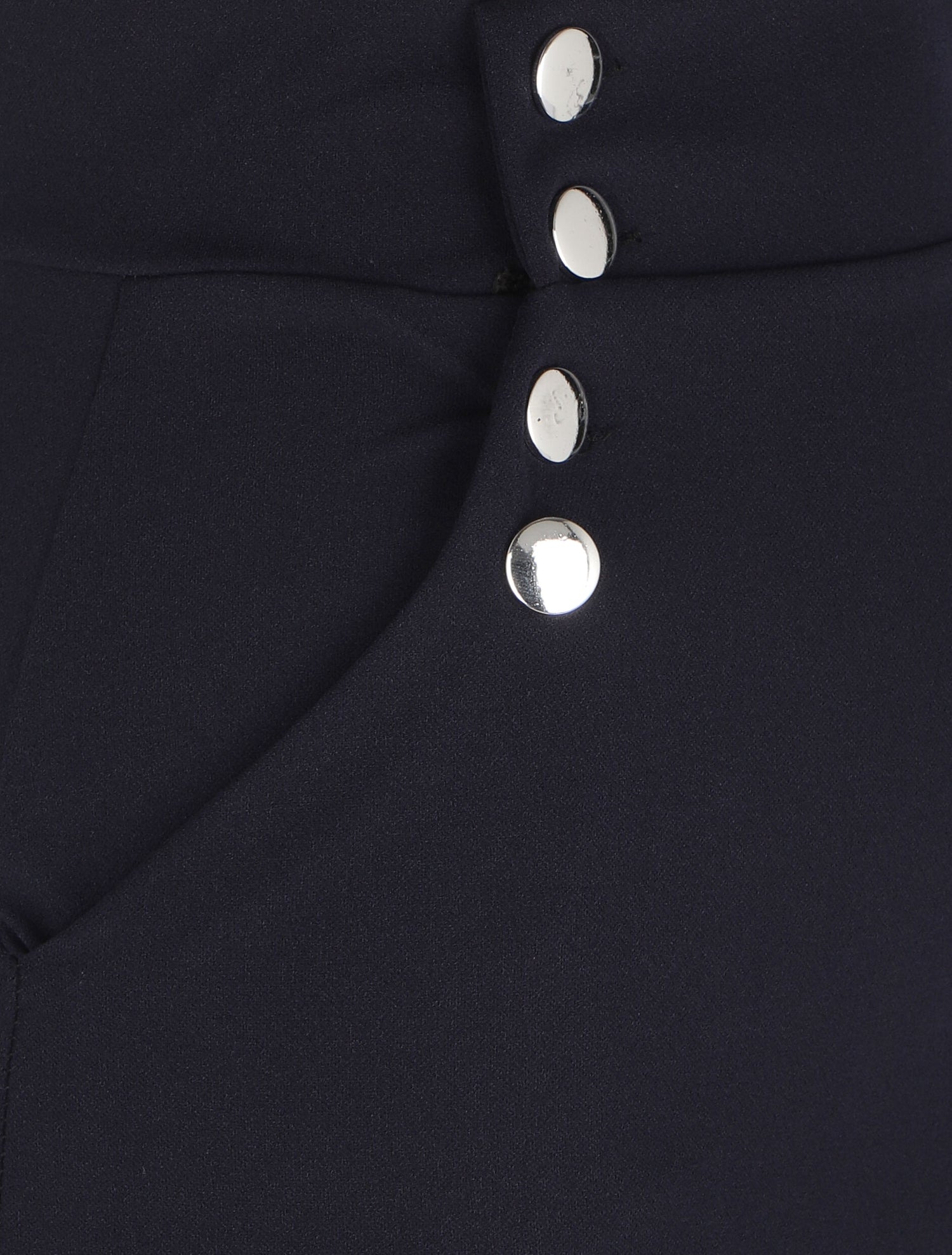 Jupe stretch à boutons stylisés - Bleu marine - 3