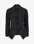 Veste en suédine à pans asymétriques - Noir - 4