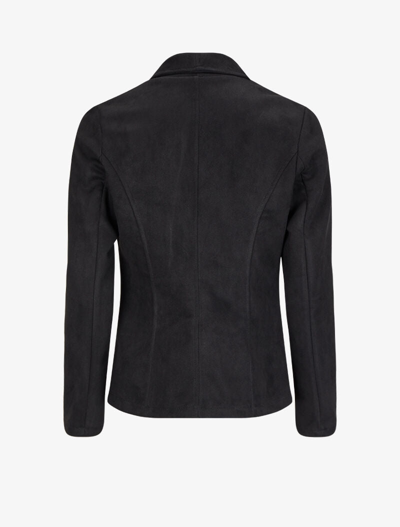 Veste en suédine à pans asymétriques - Noir - 2