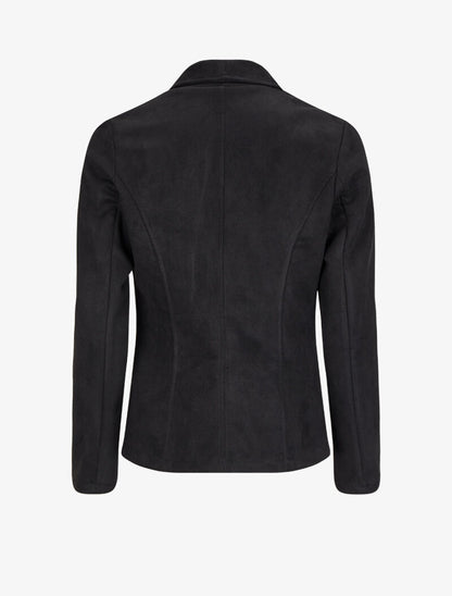 Veste en suédine à pans asymétriques - Noir - 2
