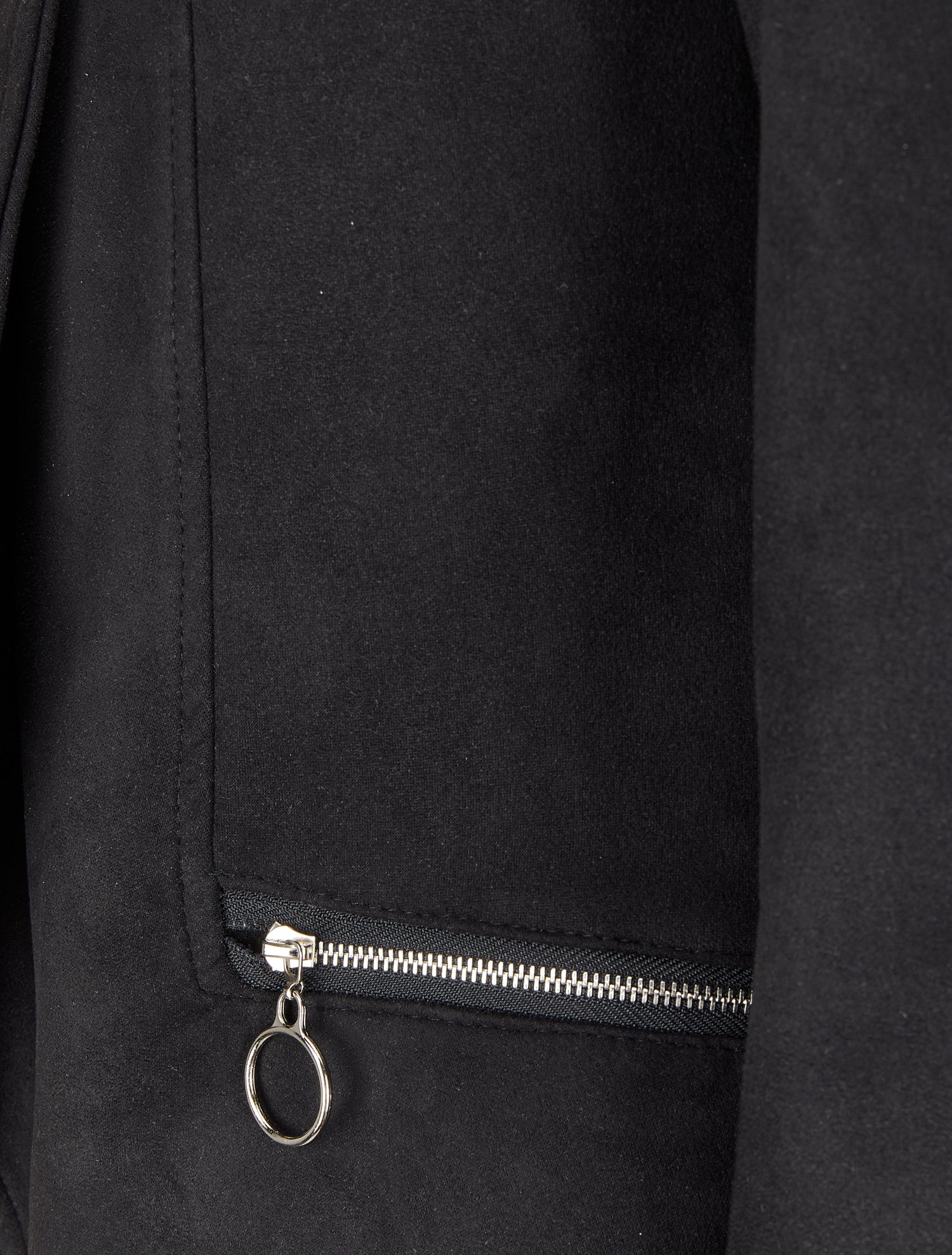 Veste en suédine à pans asymétriques - Noir - 3