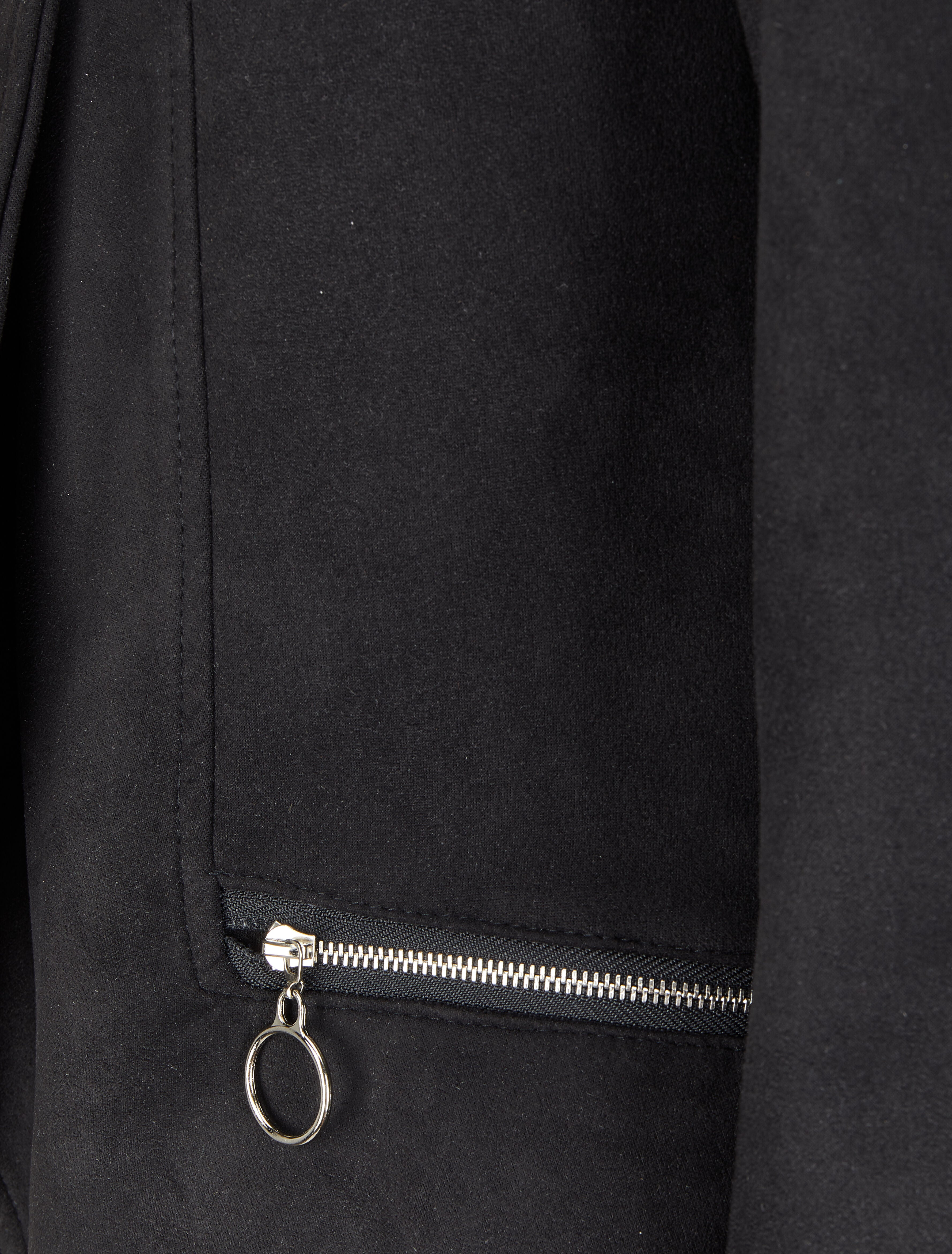 Veste en suédine à pans asymétriques - Noir - 3