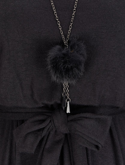 Robe pull coupe patineuse à manches dolman - Noir - 3