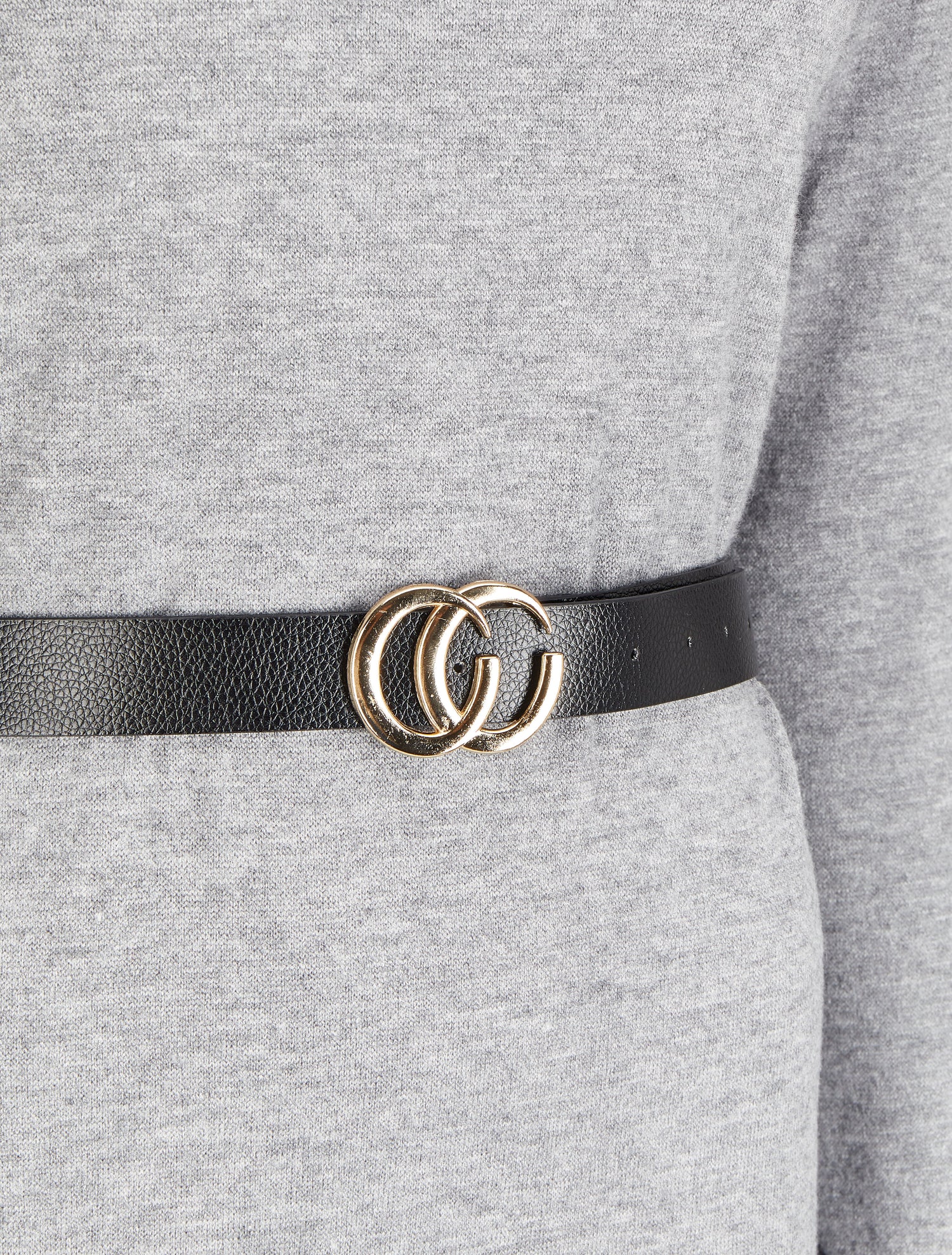 Robe pull à dos ouvert et détail torsadé - Gris chiné - 3