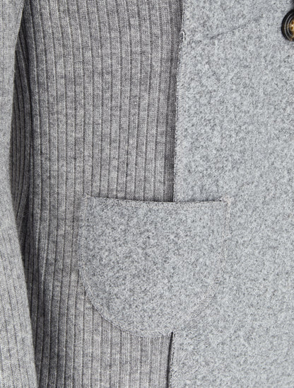 Gilet côtelé à pans asymétriques - Gris chiné - 3