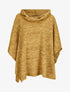 Pull style poncho à capuche et col lâche - Moutarde - 1