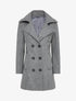 Manteau mi-long à pans croisés en laine mélangée - Gris foncé - 4