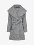 Manteau effet laine bouclée à col large - Gris foncé - 4