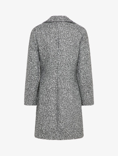 Manteau croisé effet laine bouclée - Gris foncé - 2