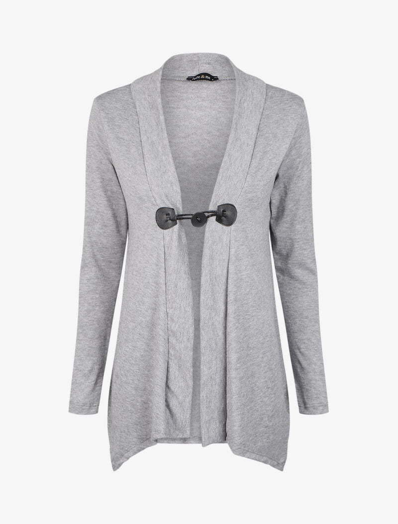 Gilet uni à fermeture brandebourg - Gris chiné - 4