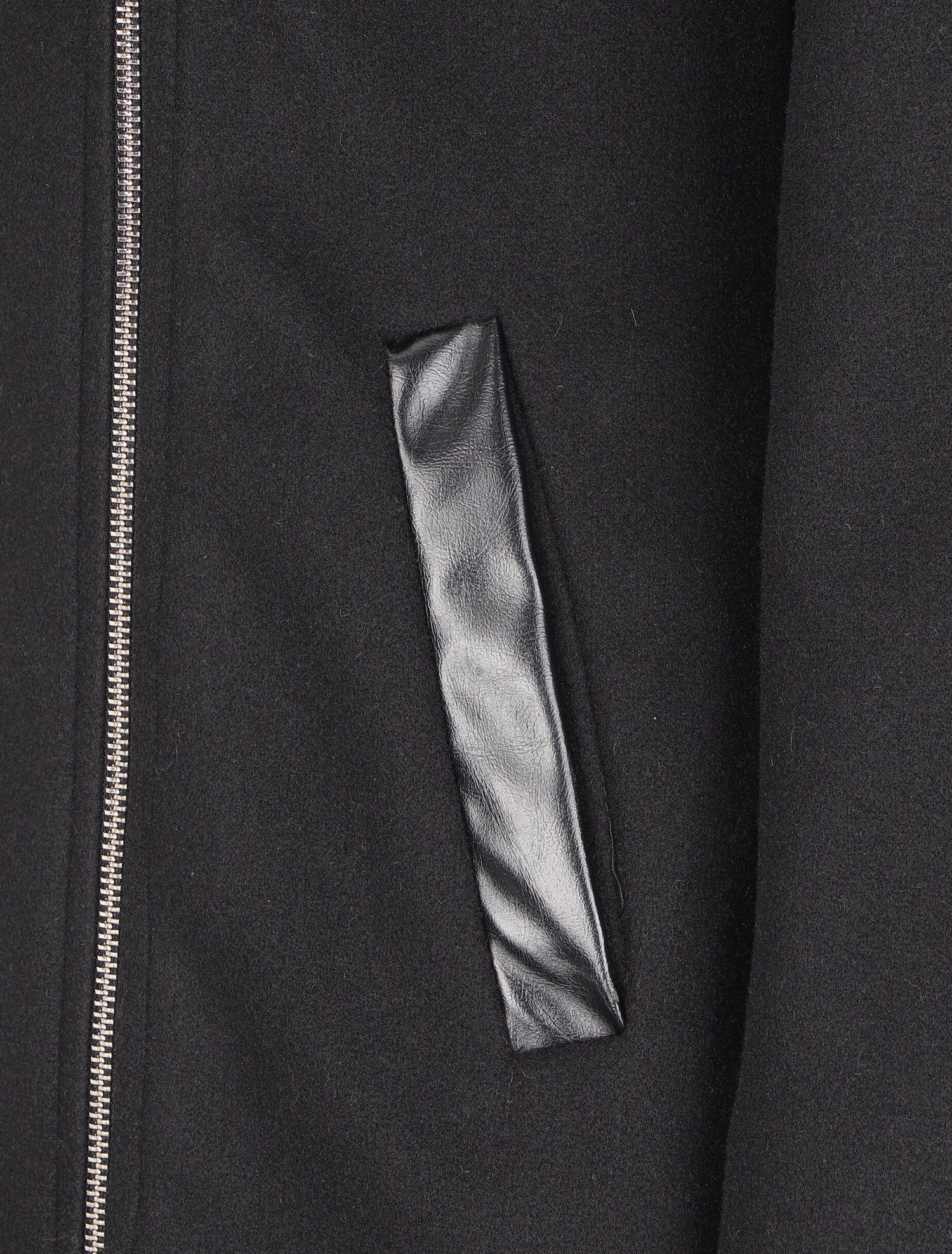 Manteau à capuche et à zip asymétrique - Noir - 3