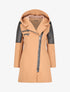 Manteau à empiècement en simili effet matelassé - Camel - 4