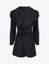 Manteau mi-long à col châle - Noir - 1