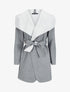 Manteau mi-long à col châle - Gris chiné - 1