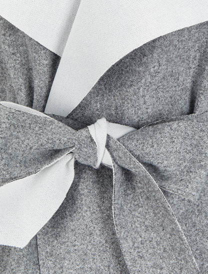 Manteau mi-long à col châle - Gris chiné - 3