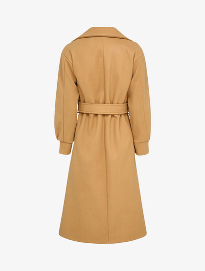 Manteau long à manches ballon - Beige foncé - 2
