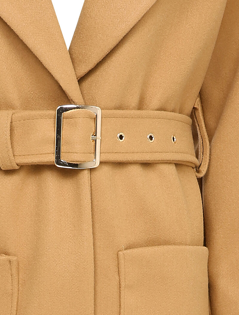 Manteau long à manches ballon - Beige foncé - 3