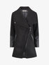 Manteau asymétrique à empiècements en simili - Noir - 4
