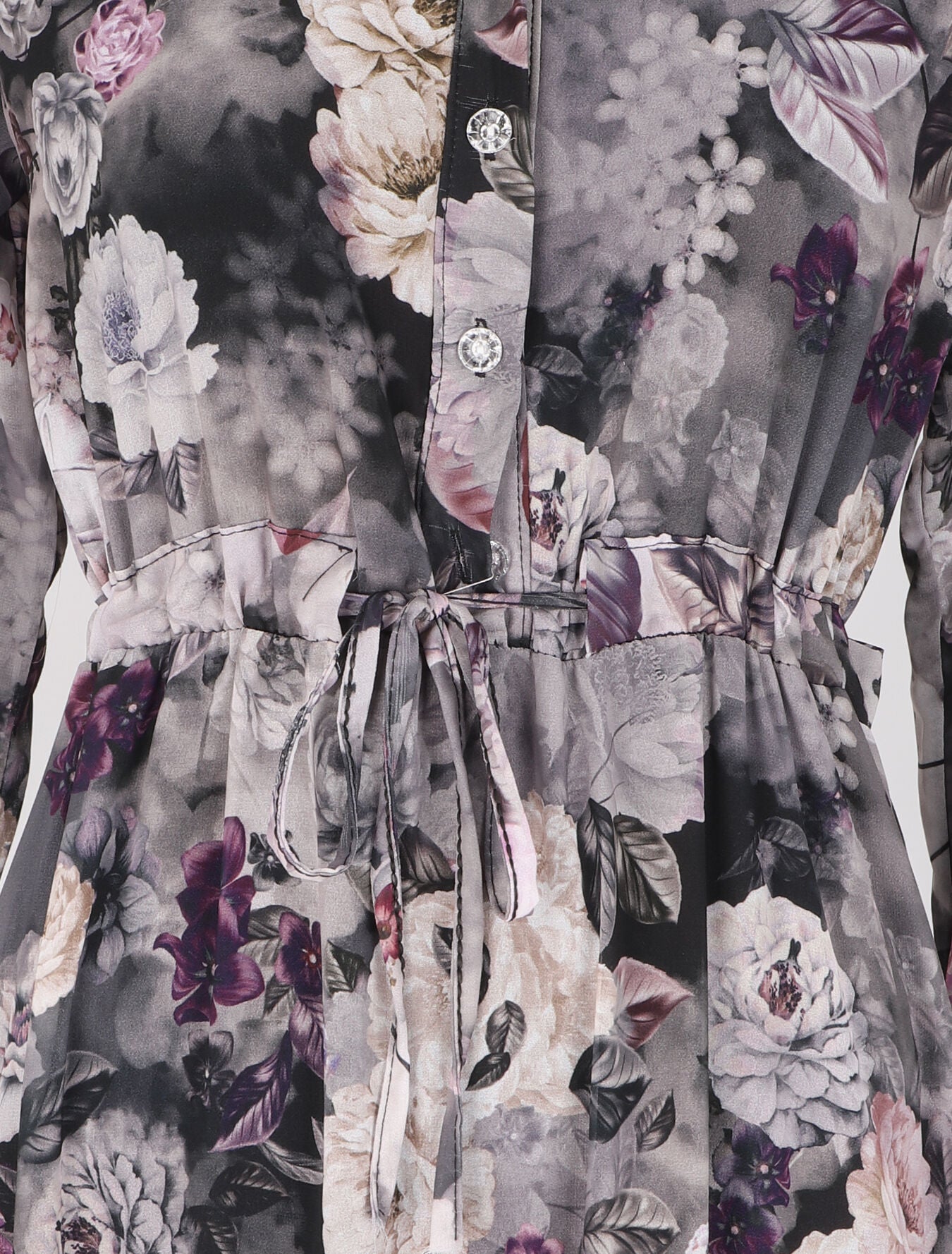 Robe patineuse à imprimé pivoines - Gris - 3
