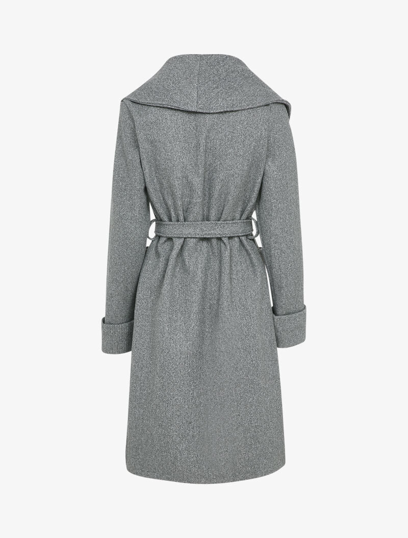 Manteau long oversize à col châle - Gris - 2