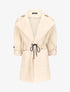 Manteau mi-long à liens de serrage - Beige - 1