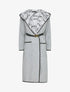 Manteau long à capuche et doublure à messages - Gris chiné - 1