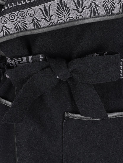 Manteau à col châle imprimé aztèques - Noir - 3
