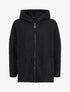 Manteau oversize à capuche en maille bouclette - Noir - 1