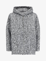 Manteau oversize à capuche en maille bouclette - Gris chiné - 4