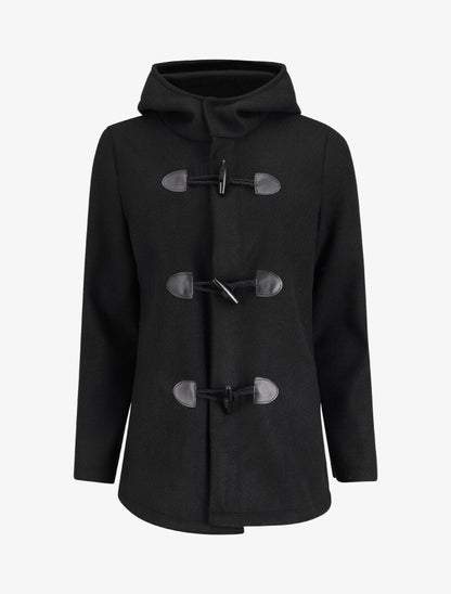 Duffle coat court avec capuche - Noir - 4