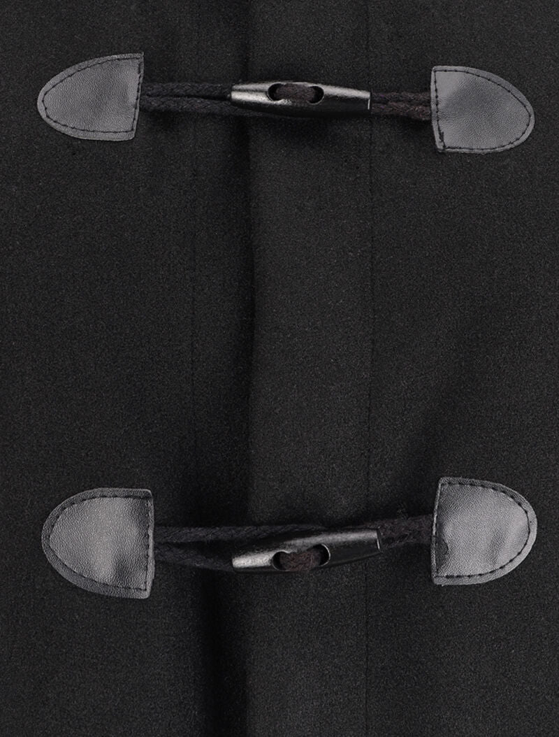 Duffle coat court avec capuche - Noir - 3