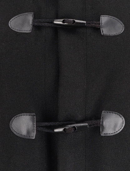 Duffle coat court avec capuche - Noir - 3
