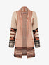Gilet long à motif aztèque - Camel - 1
