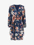 Robe cache-coeur à motif floral - Bleu - 1