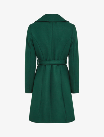 Manteau mi-long ceinturé - Vert sapin - 2