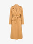 Manteau long uni avec ceinture - Camel - 1