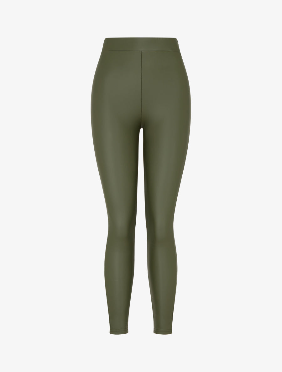 Legging skinny en simili - Kaki - 1