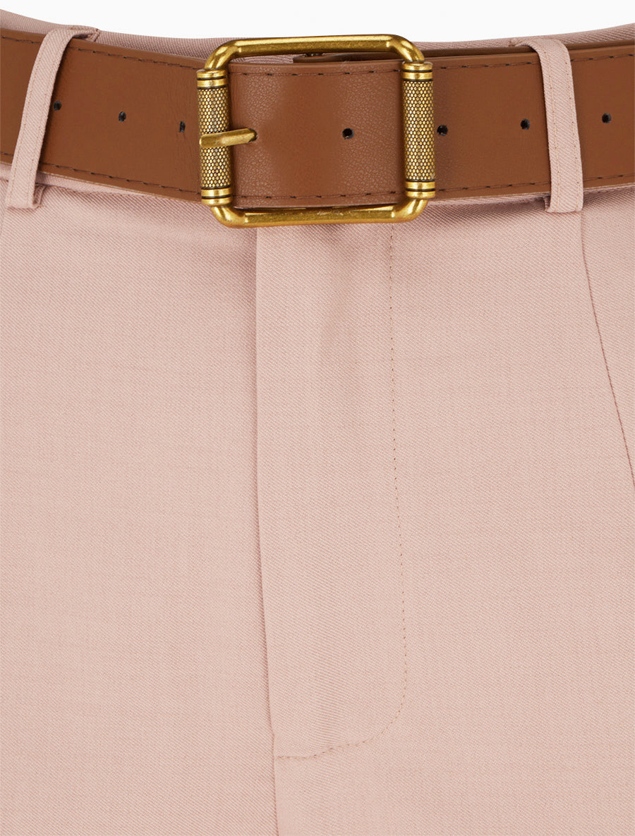 Pantalon taille haute coupe ample - Rose - 3