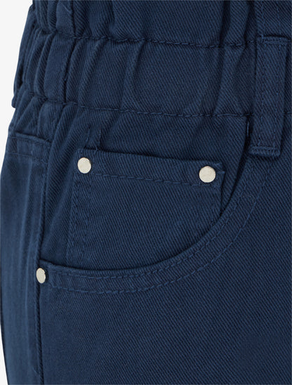 Jean paperbag à taille haute - Marine - 3