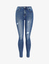 Jean skinny taille haute déchiré - Bleu denim - 4