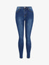Jean taille haute coupe skinny légèrement délavé - Bleu denim - 1