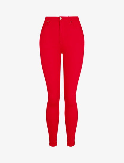 Jean classique uni coupe skinny - Rouge - 1