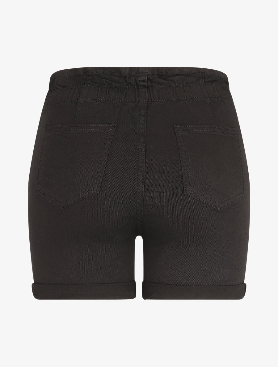 Short uni à taille élastiquée - Noir - 2