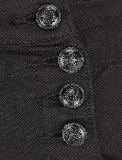 Short uni à taille élastiquée - Noir - 3