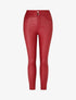 Pantalon uni en simili à 2 boutons - Bordeaux - 4
