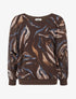 Top en voile à motifs abstraits - Marron - 1