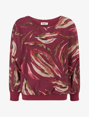Top en voile à motifs abstraits - Lie de vin - 4