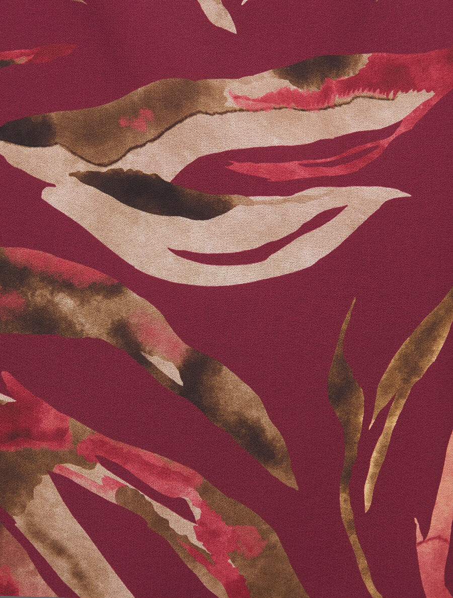 Top en voile à motifs abstraits - Lie de vin - 3