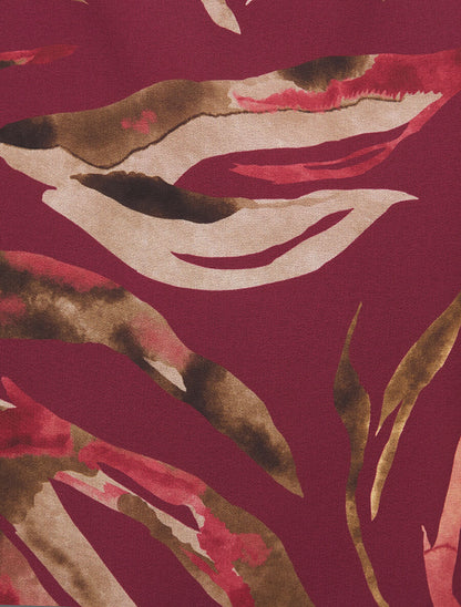 Top en voile à motifs abstraits - Lie de vin - 3